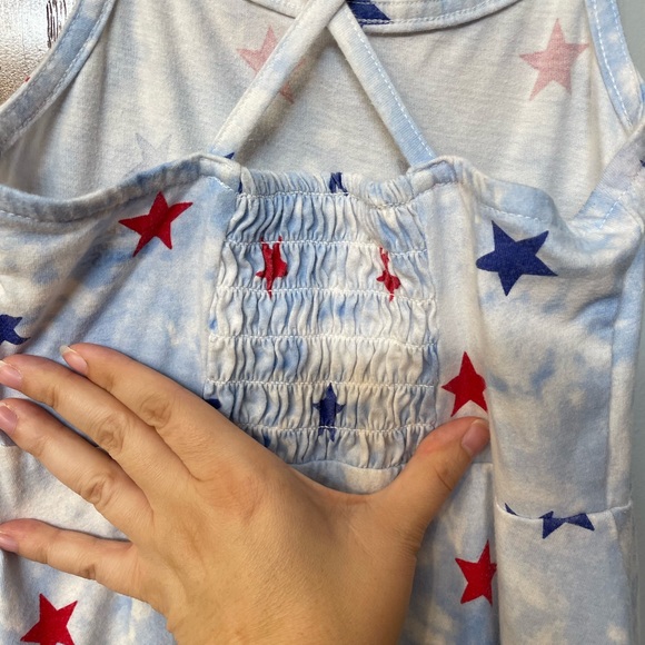 JUMPING BEANS UGC Girls Size 6x American flag tank dress blue red stars tie dye - Picture 9 of 12